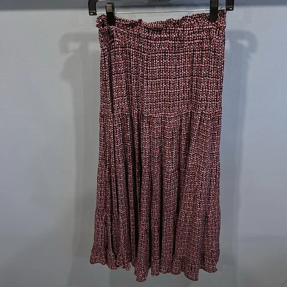 Whistles Multicolour Twist Dot Print Skirt Size 4 Midi Length Purple Viscose - Picture 7 of 8